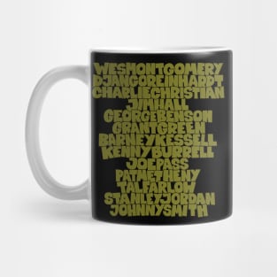 Jazz Legends in Type: The Jazz Guitarists Mug